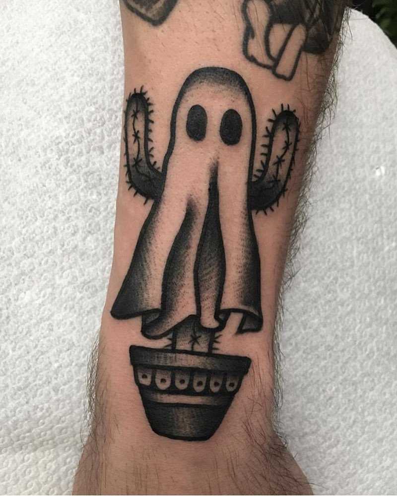 Cactus ghost tattoo