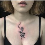 Cigarette and rose tattoo