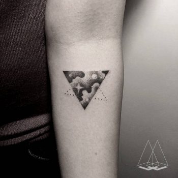 Cloudy triangle tattoo by artist mentat gamze