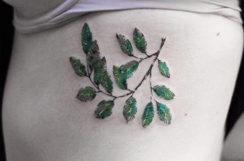 Colored leaves tattoo by yuni