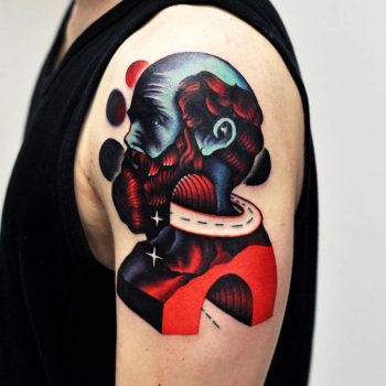 Colorful hippocrate tattoo