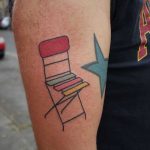 Colorful chair tattoo