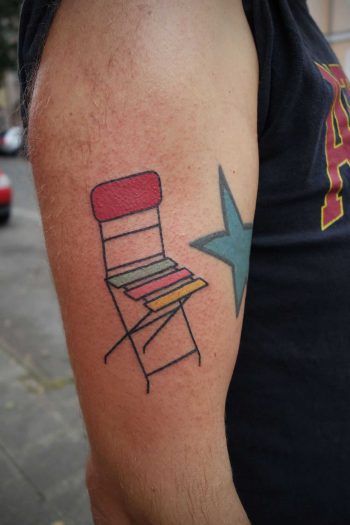 Colorful chair tattoo