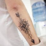 Compass arrow tattoo by nedielko