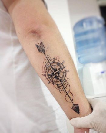 Compass arrow tattoo by nedielko