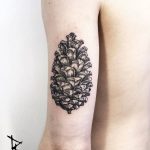 Conifer cone tattoo by loïc lebeuf