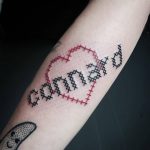 Cross stitch tattoo for a lover