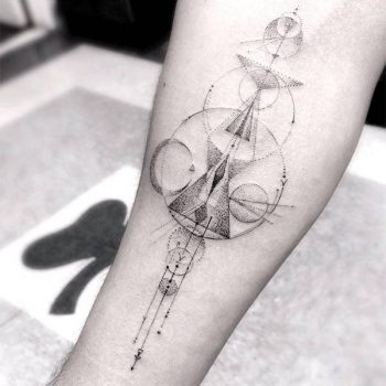 Custom geometric tattoo