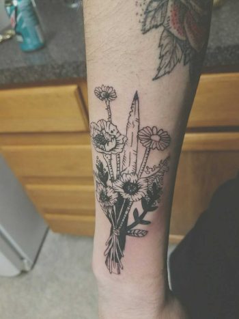 Dagger and flowers by dave bauer