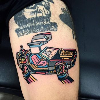 Delorean dmc 12 tattoo by raro