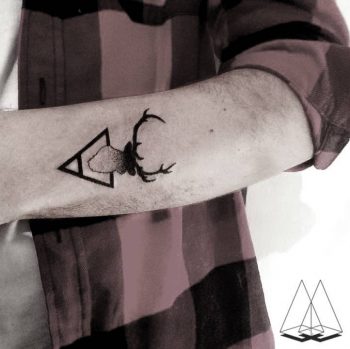 Deer head tattoo by mentat gamze