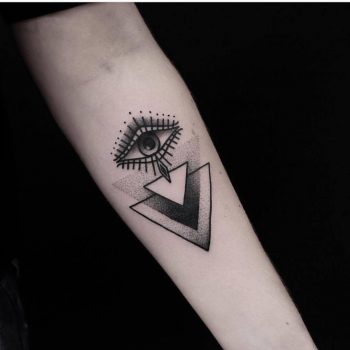 Eye and triangles tattoo by jonas ribeiro