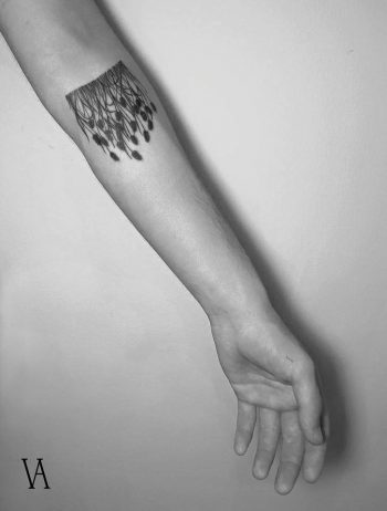 Fine line floral piece