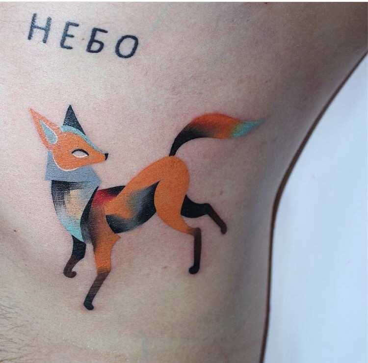Fox tattoo by ann lilya