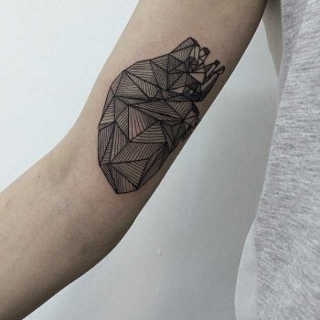 Geometric heart tattoo by sacha masiuk
