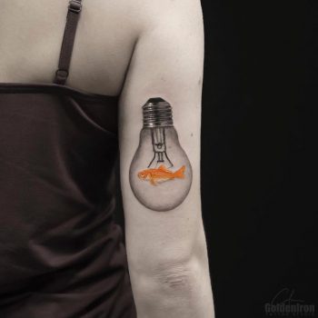 Goldfish in a lightbulb by calvin