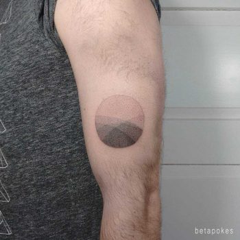 Gradient mountains tattoo by beta pokes