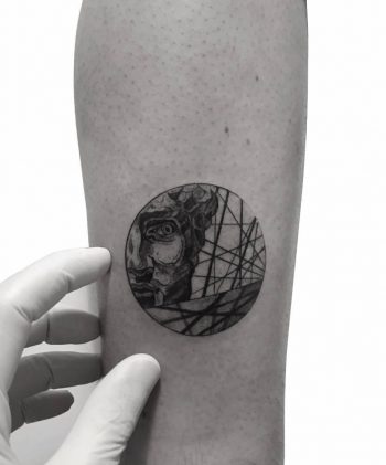 Half head bust tattoo by ali anıl erçel