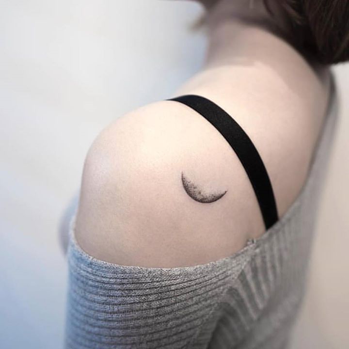 Crescent moon tattoo Black and White Stock Photos & Images - Alamy