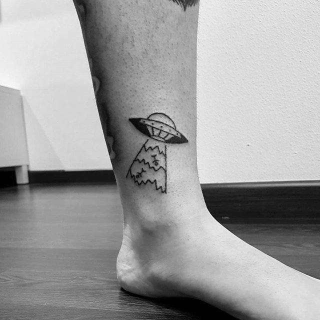 Hand poked ufo tattoo by ivan rodrimar - Tattoogrid.net