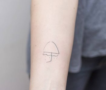 Hand poked umbrella tattoo by ponto tattoo