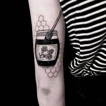 Honey jar tattoo by melle alyx