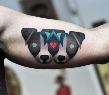Jack russel heads tattoo