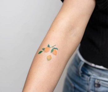Lemon branch tattoo by nano ponto a ponto