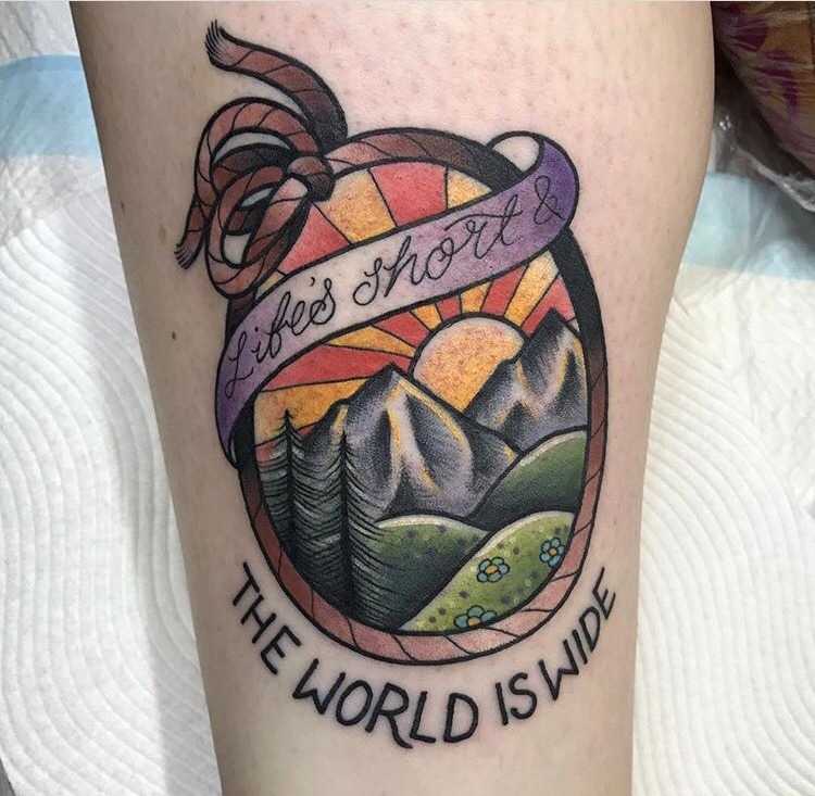 Life’s short the world is wide tattoo