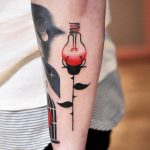 Lightbulb rose tattoo by david côté