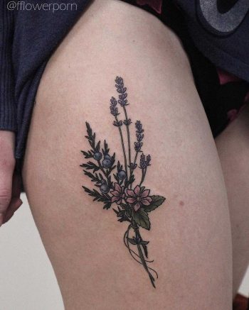 Little wildflower boquet tattoo