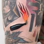 Molotov cocktail tattoo