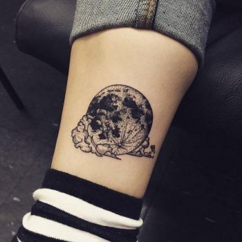 Moon and clouds tattoo