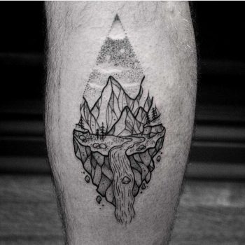 Mountain stream tattoo by jas fuketyfuk