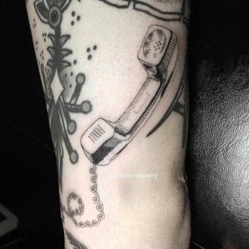 Old school telephone tattoo