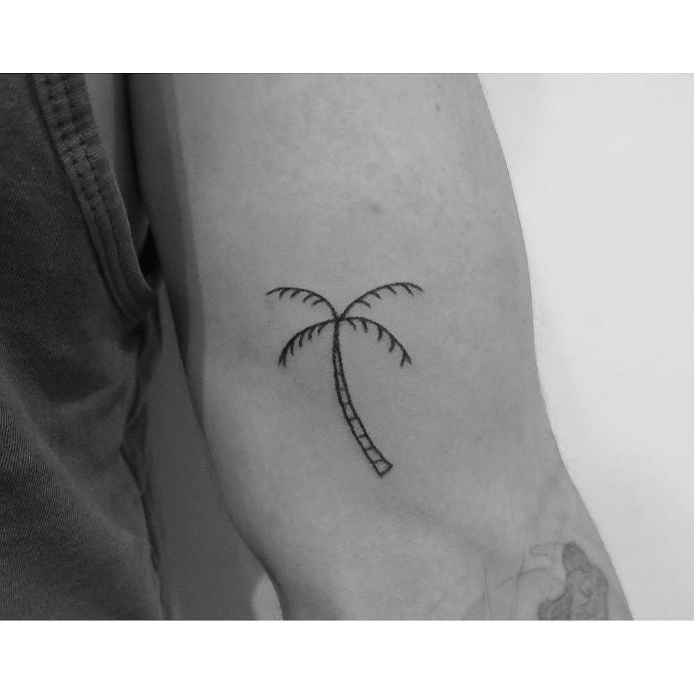 Palm tree tattoo by lily gloria