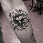 Pixel art tattoo by wagner basei