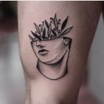 Plant face tattoo by jonas ribeiro