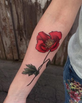 Poppy flower tattoo