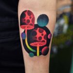 Psychedelic mushrooms tattoo by david côté