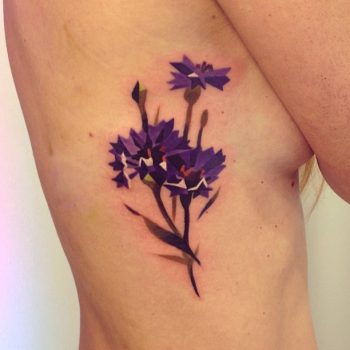 Purple cornflowers tattoo