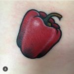 Red bell pepper tattoo by jeroen van dijk