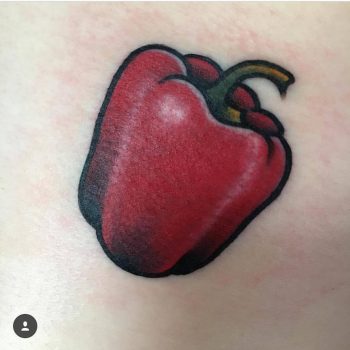 Red bell pepper tattoo by jeroen van dijk