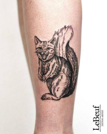 Squircat tattoo by loïc lebeuf