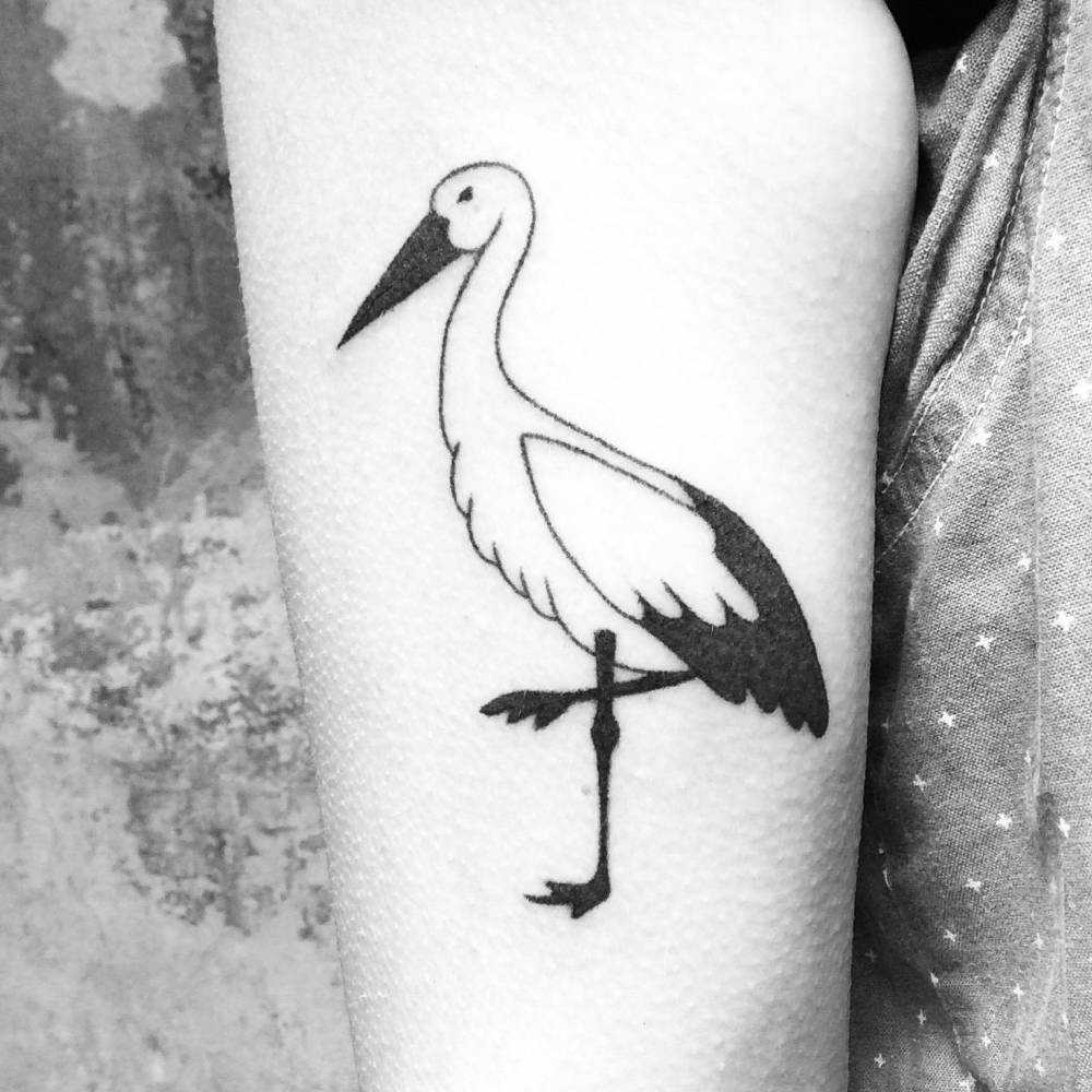 Stork tattoo by zid visions