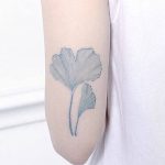 Subtle ginkgo leaf tattoo