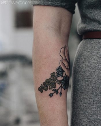 Succory and maidenhair tattoo