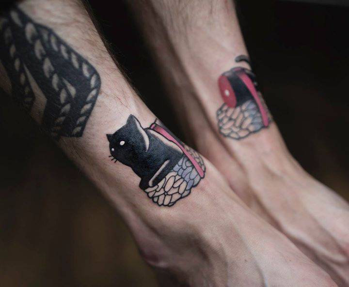 Sushi cat tattoo
