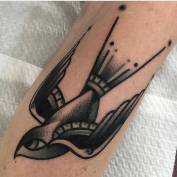 Traditional swallow tattoo by jeroen van dijk