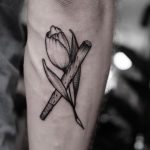 Tulip and joint tattoo by roald vd broek